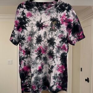Men's - GUESS Black & Pink Tie-Dye Mushrooms T-Shirt - Size L